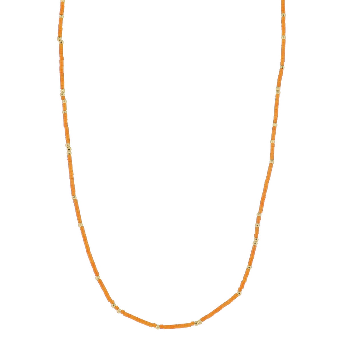 Colored Beaded Necklace Dainty Orange