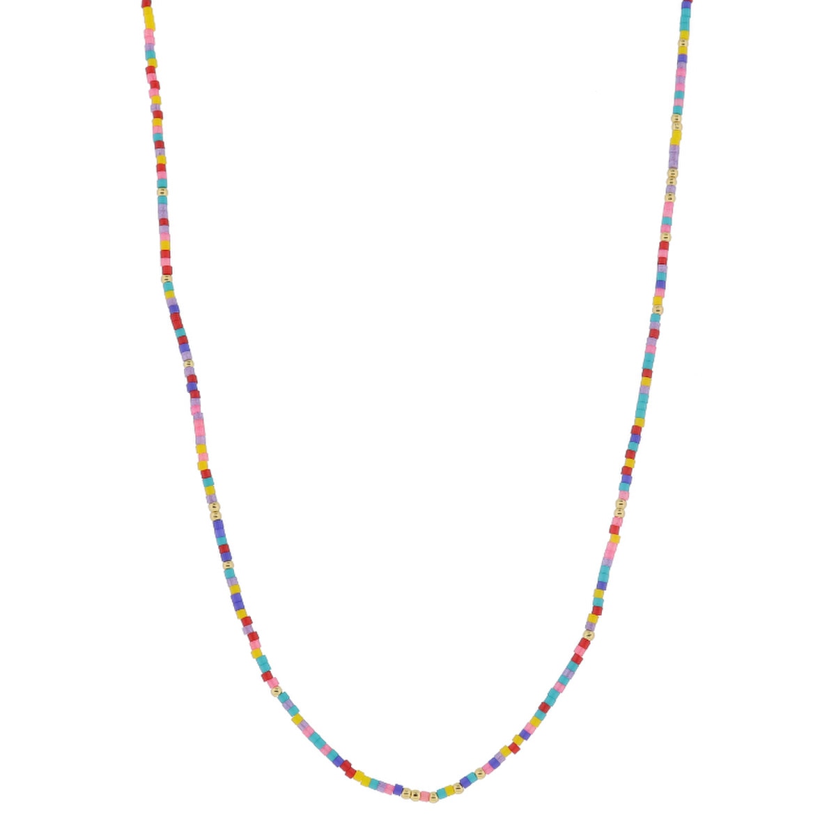 Colored Beaded Necklace Dainty Multi Beaded