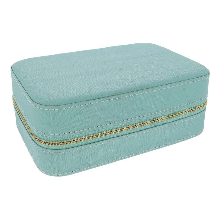 Turquoise Jewelry Case, Saffiano Leather