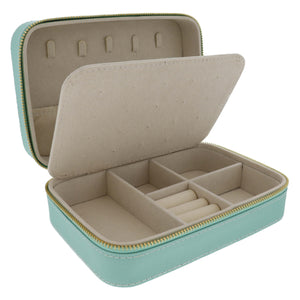 Turquoise Jewelry Case, Saffiano Leather