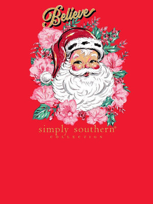 Red Floral Santa TS