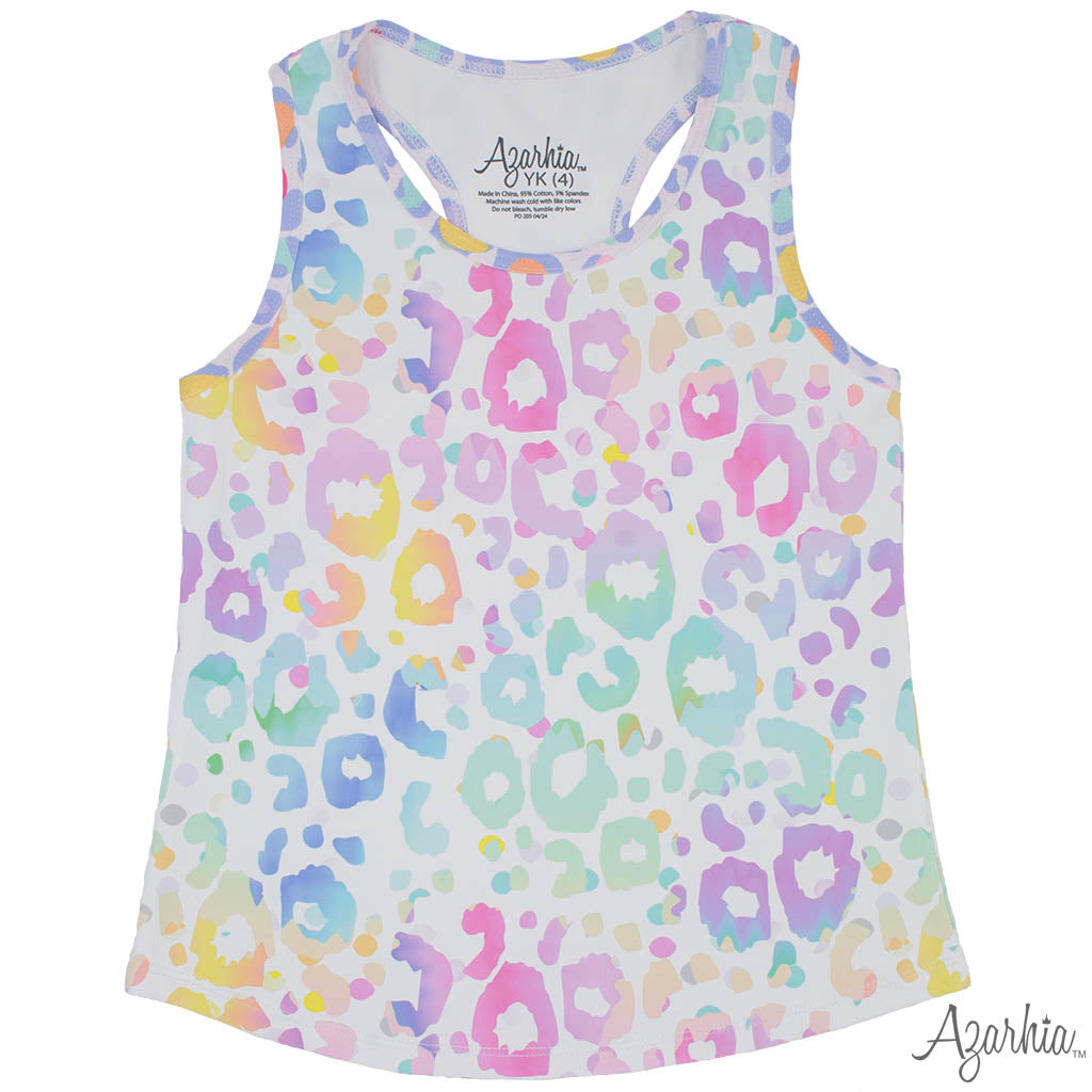 Racer Back Tank Pastel Leopard