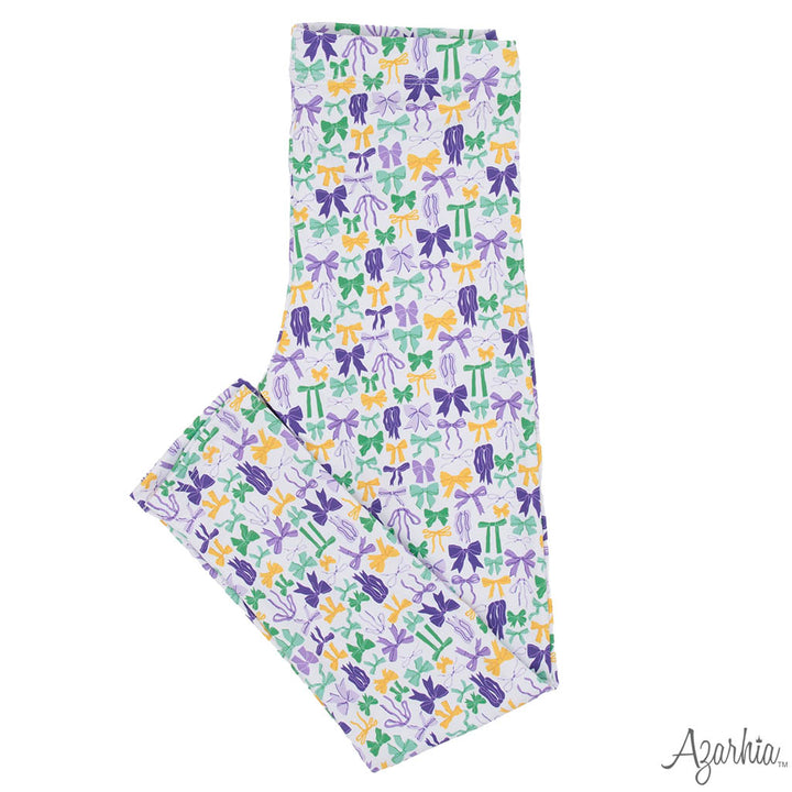 Mardi Gras Bows Leggings