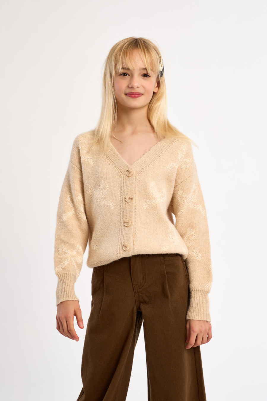 Beige Knitted Cardigan