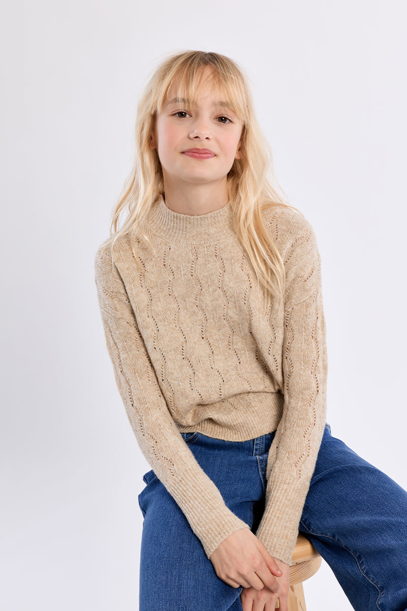 Golden Beige Knitted Sweater