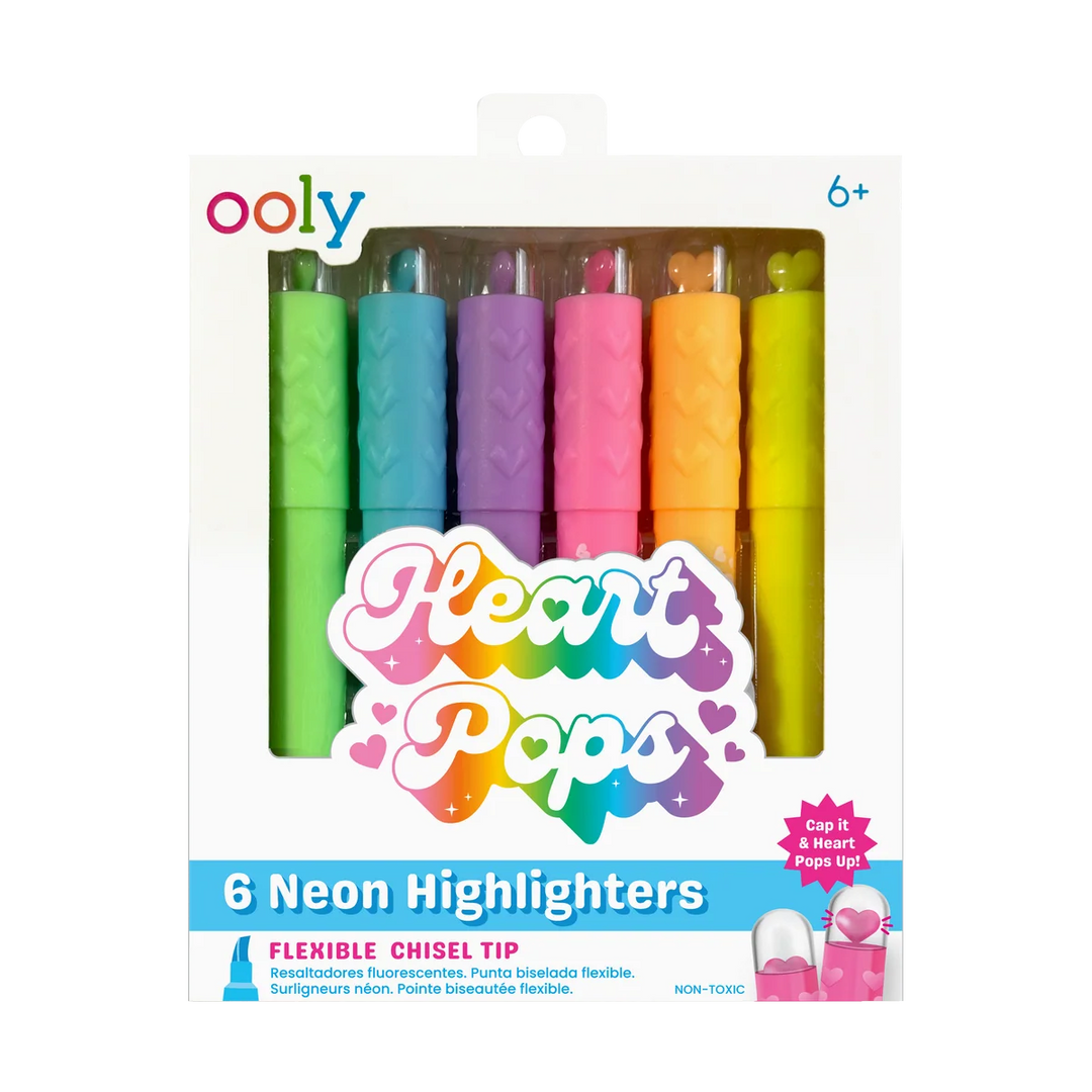 Heart Pops Neon Highlighters (Set of 6)