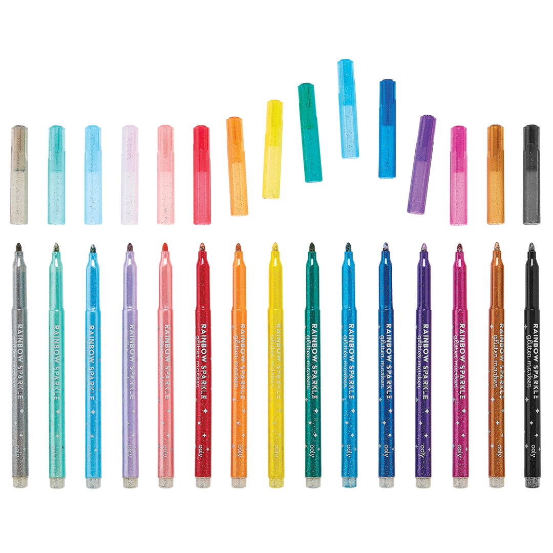Rainbow Sparkle Glitter Markers