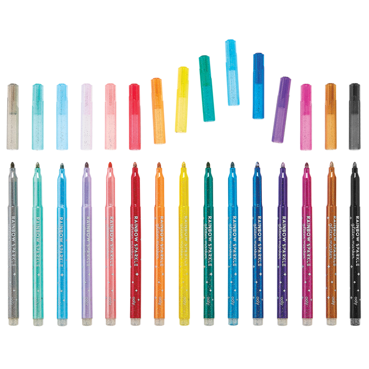 Rainbow Sparkle Glitter Markers