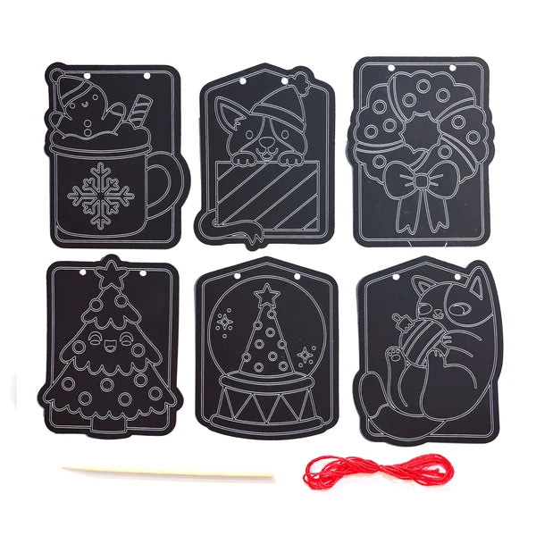 Mini Scratch & Scribble Window Banner Kit - Festive Friends