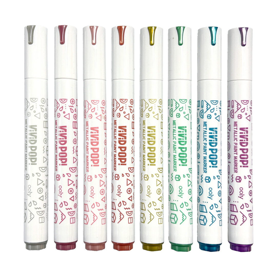 Vivid Pop! Opaque Water-Based Paint Markers - Metallic