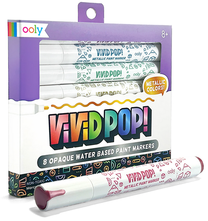 Vivid Pop! Opaque Water-Based Paint Markers - Metallic