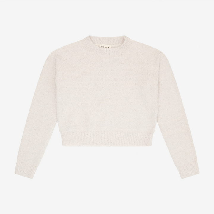 Ecru Sherpa Crew Neck Sweater
