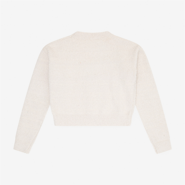 Ecru Sherpa Crew Neck Sweater