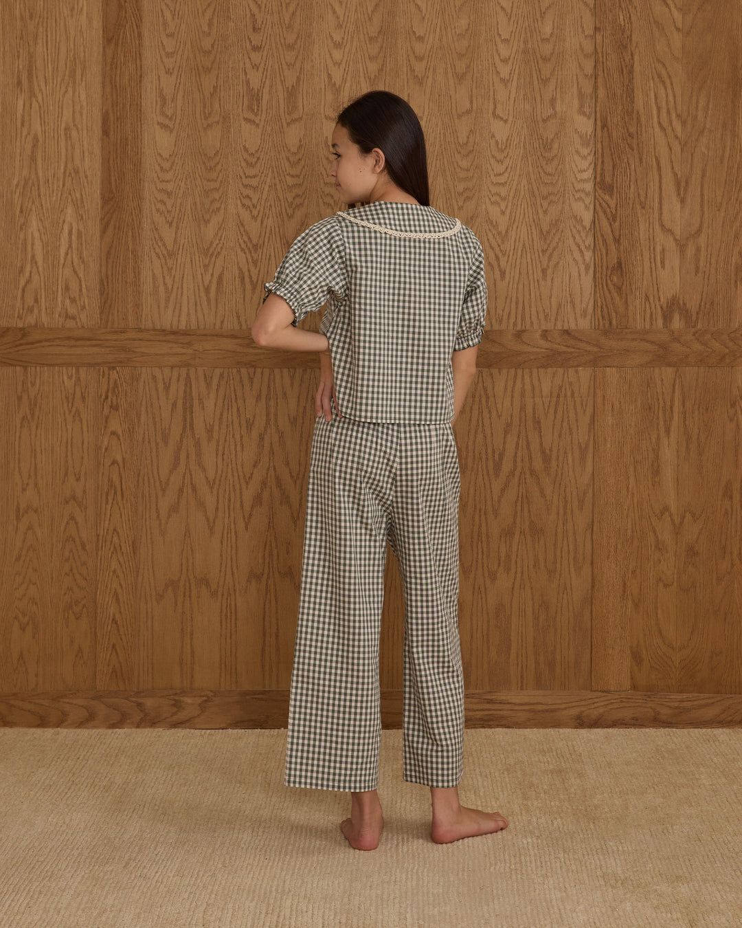 Ruffle Pajamas - Evergreen Gingham
