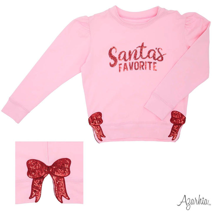 Santa's Favorite on Pink Holly Shirt