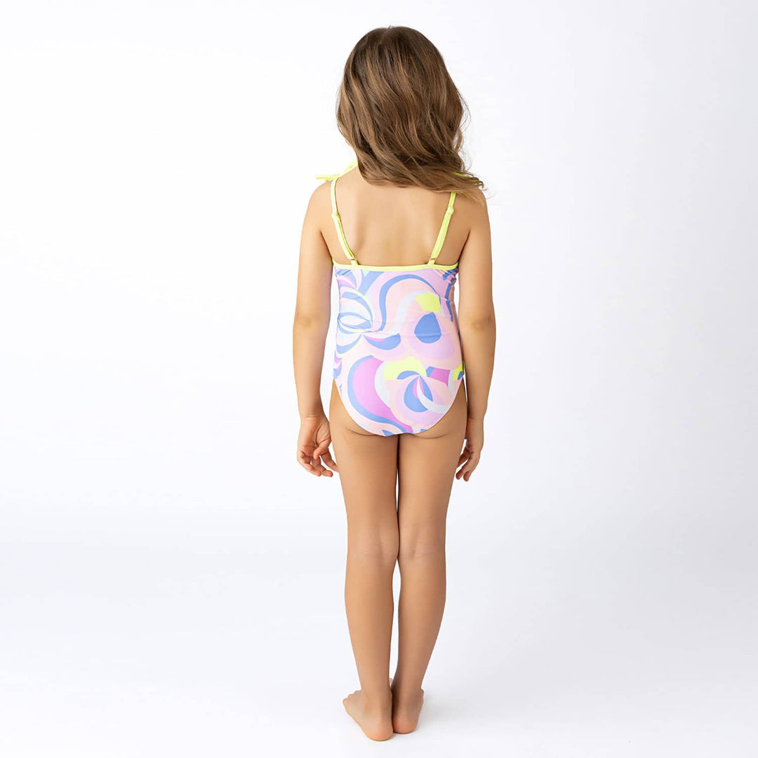 Happy Swirl Girls Flip Sequin One Piece Swimsuit