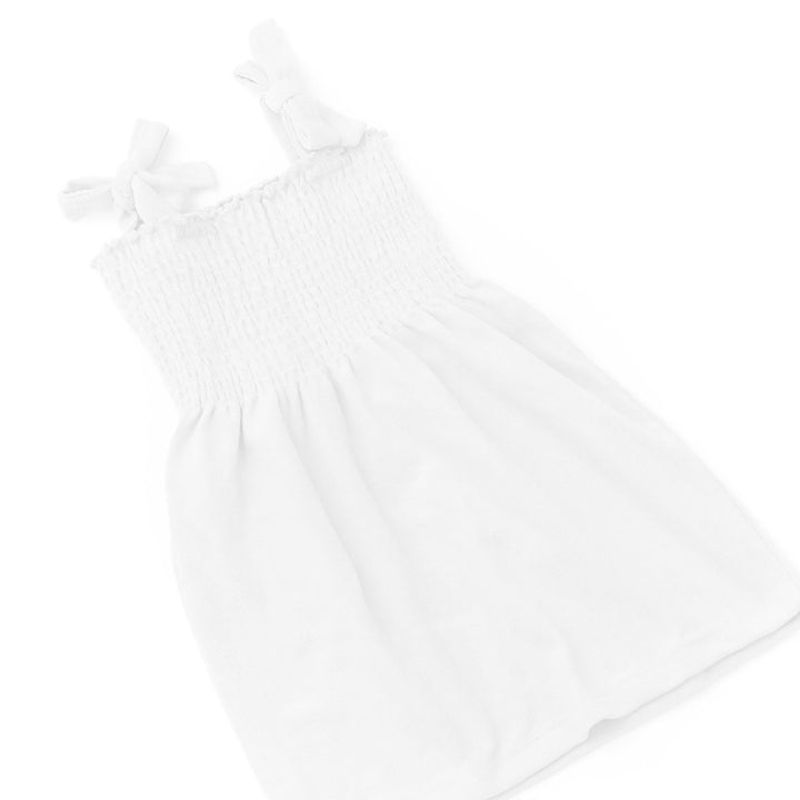 White Terry Smocked Dress