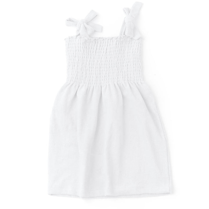 White Terry Smocked Dress