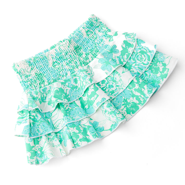 Charming Rose Girls Smocked Ruffle Active Skirt