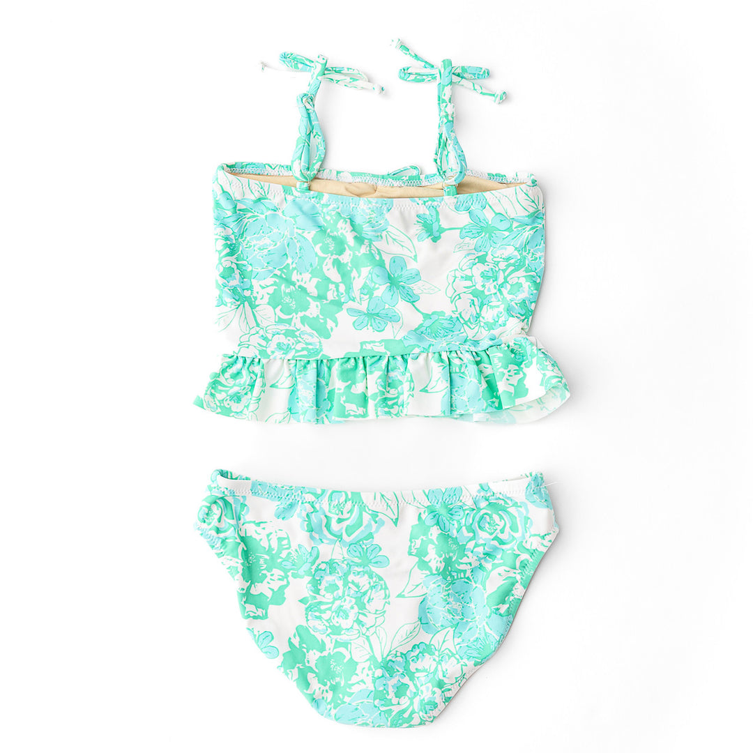 Charming Rose Girls Peplum Two Piece Swimsuit