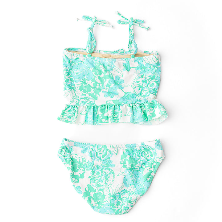 Charming Rose Girls Peplum Two Piece Swimsuit