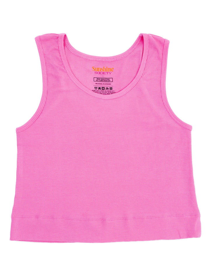 Kids Sunshine Classic Pink Ribbed Tank