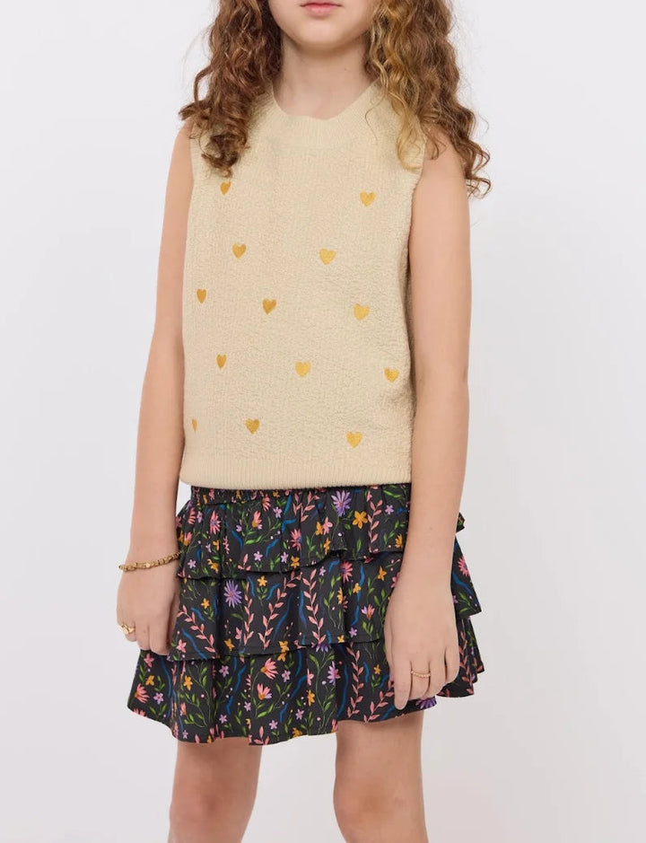 Tween Heart Eyes Embroidered Sweater Vest
