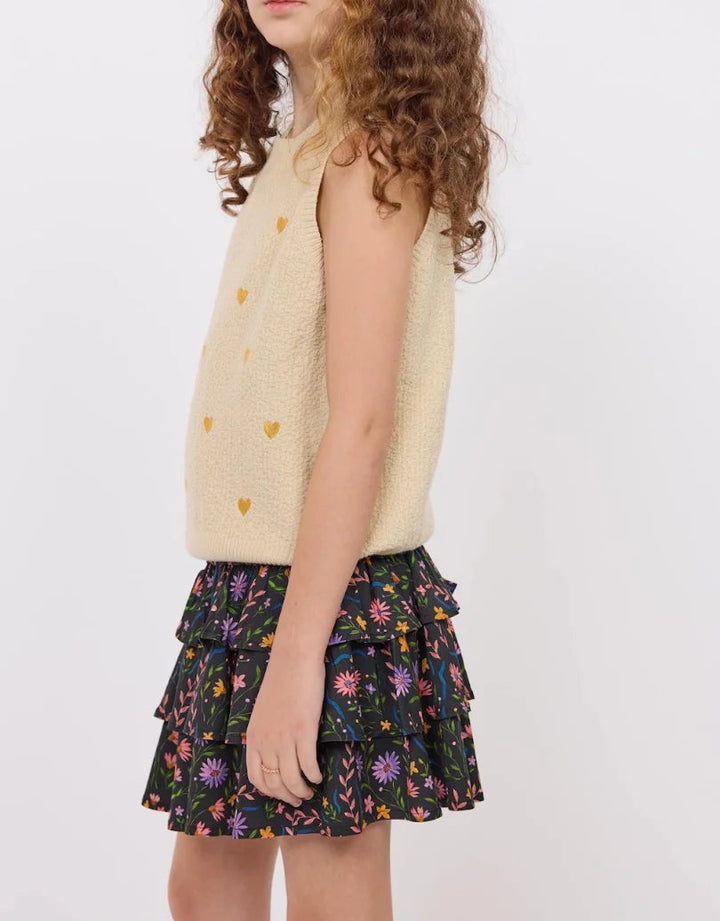 Tween Heart Eyes Embroidered Sweater Vest