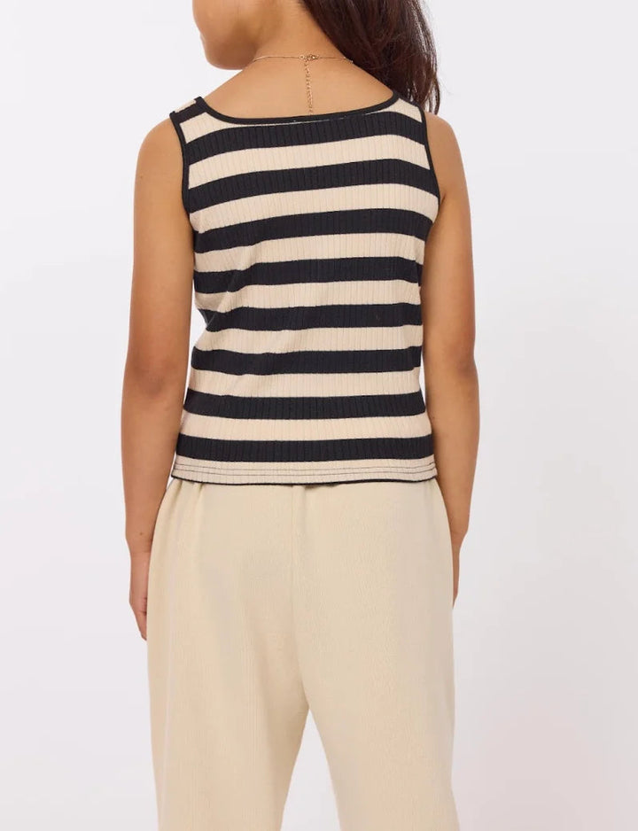 Tween Soul Sisters Striped Rib Knit Tank Top