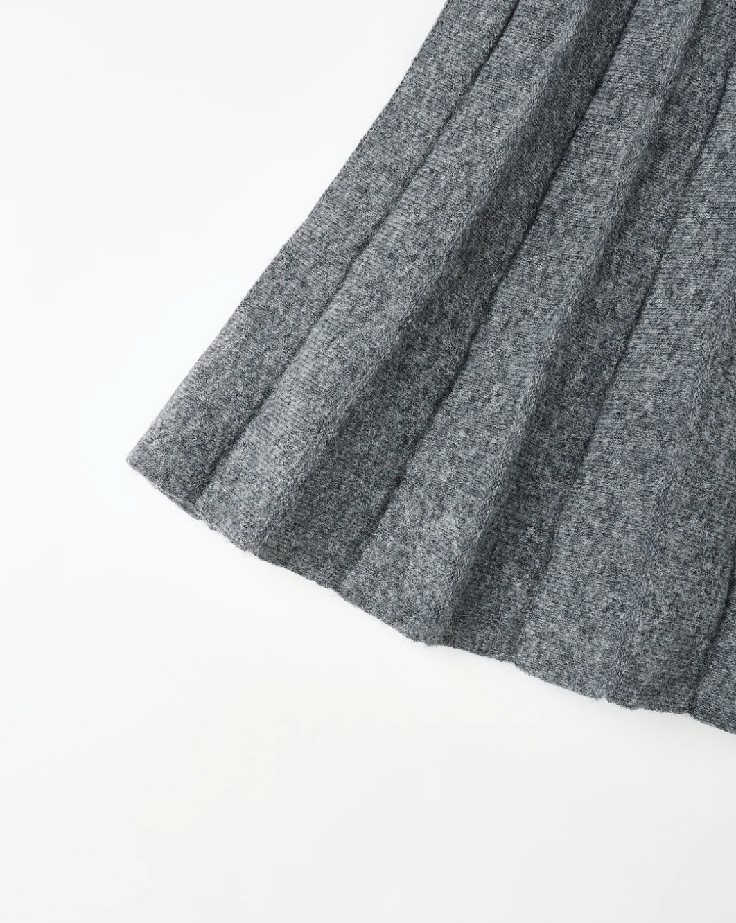 Knit Pleated Skirt - Heathered Grey