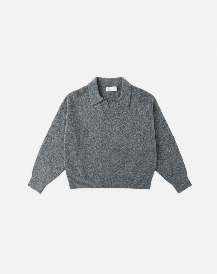 Collared Sweater - Heathered Grey