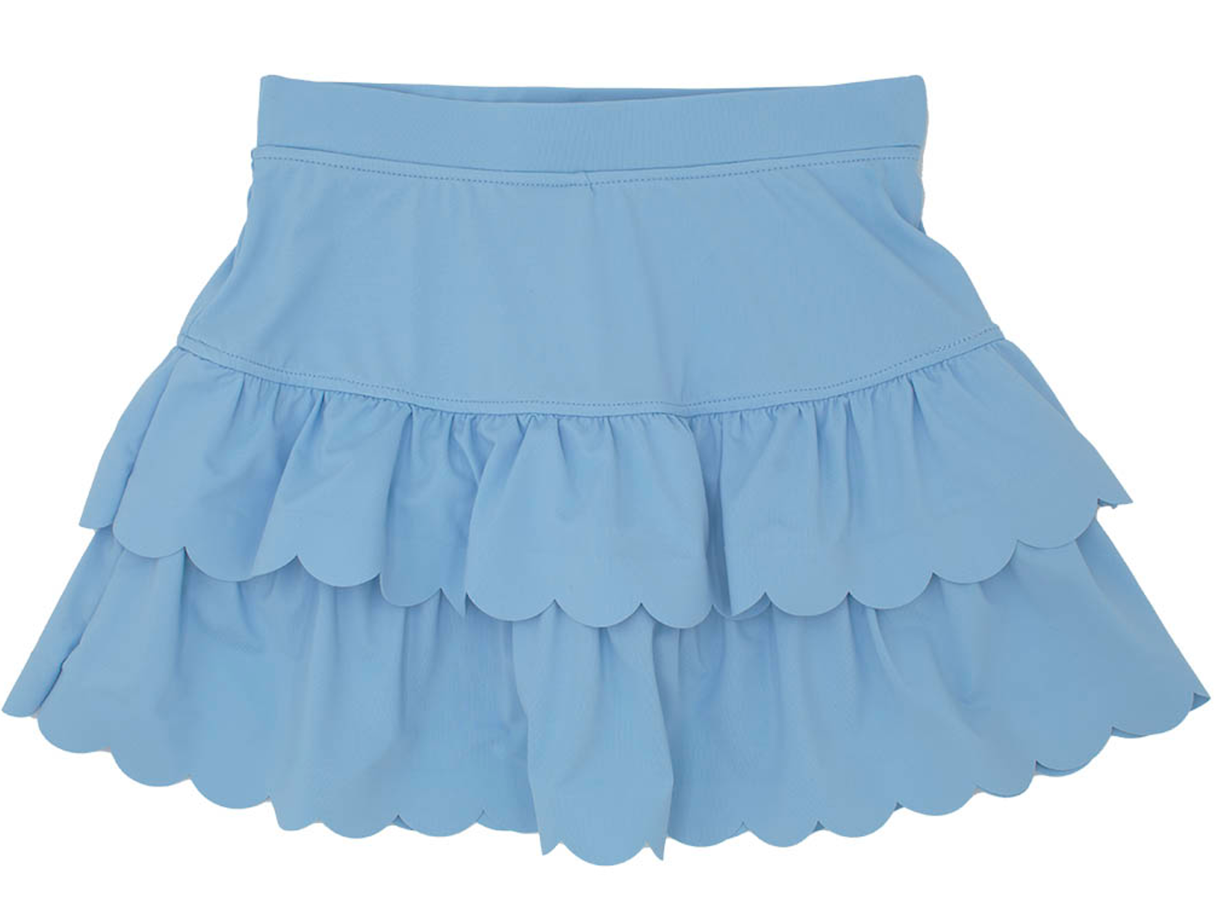 Scalloped Skort Solid Light Blue