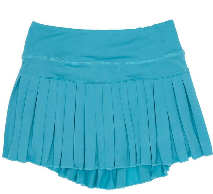 Mini Pleated Skort in Solid Turquoise
