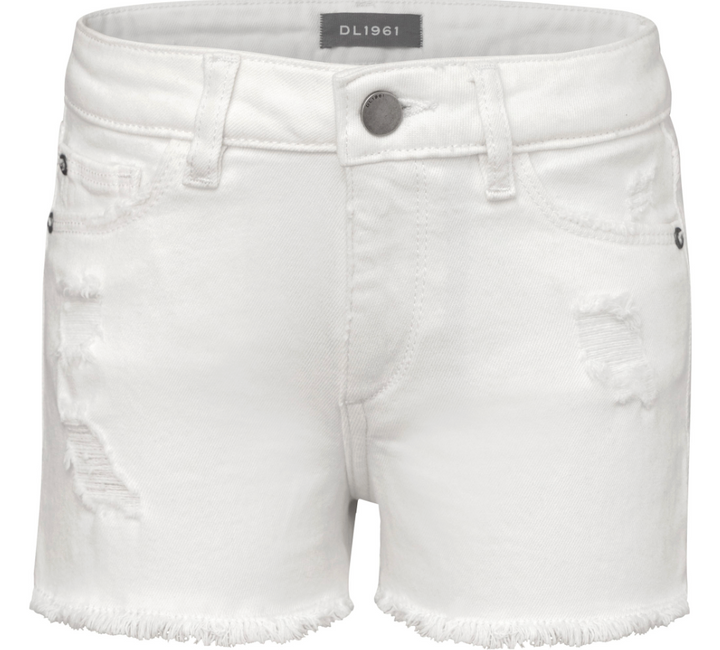 Lucy Short Cut Off Jean Shorts in Wilshire White