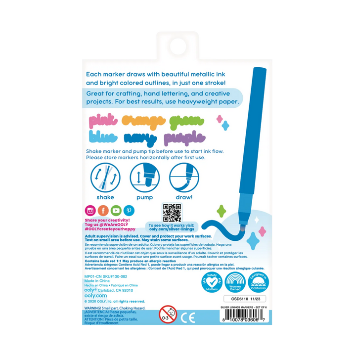 Silver Linings Colorful Outline Markers