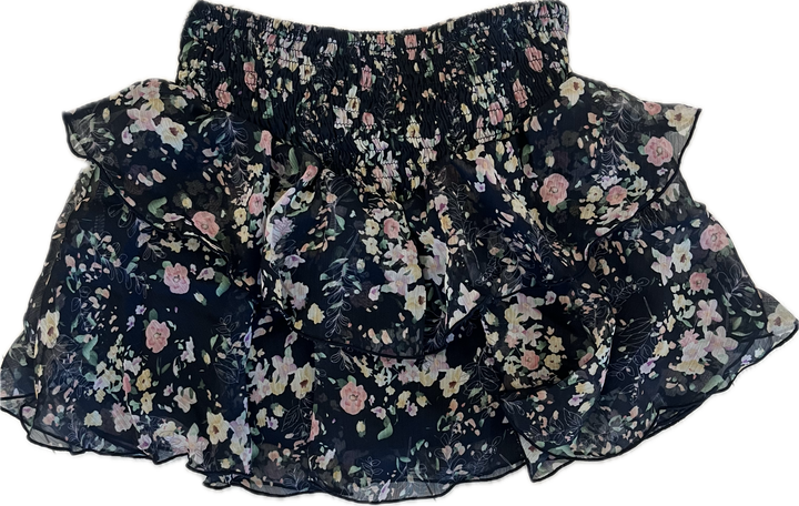 Floral Navy Chiffon Skirt