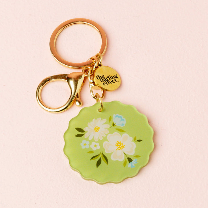 Acrylic Keychain - Dainty Floral Sage