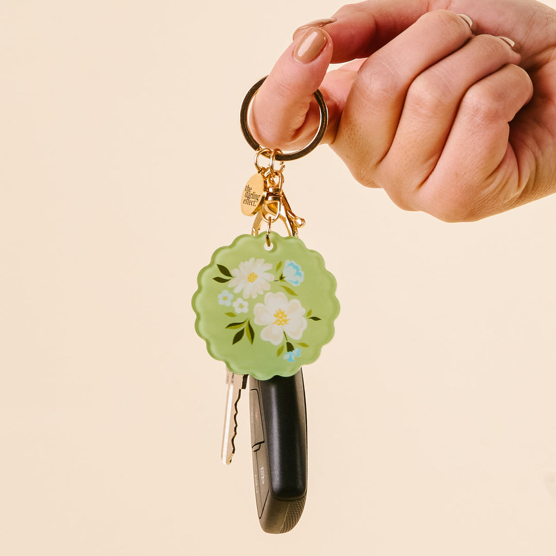 Acrylic Keychain - Dainty Floral Sage