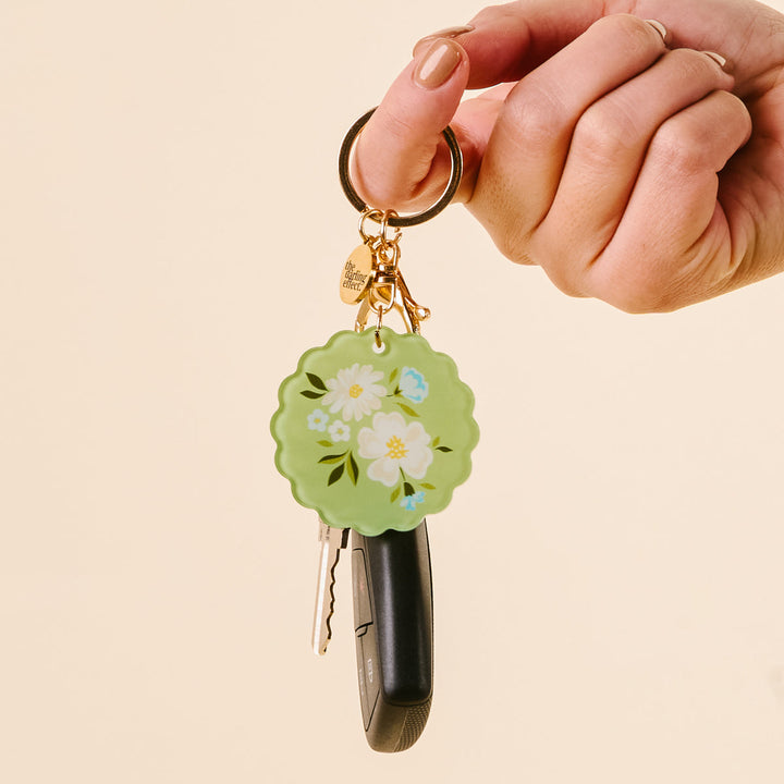 Acrylic Keychain - Dainty Floral Sage