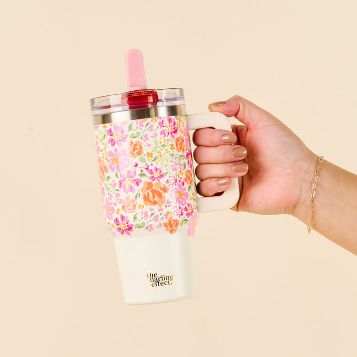 20oz Lifestyle Flip Straw Tumbler - Secret Garden Pink