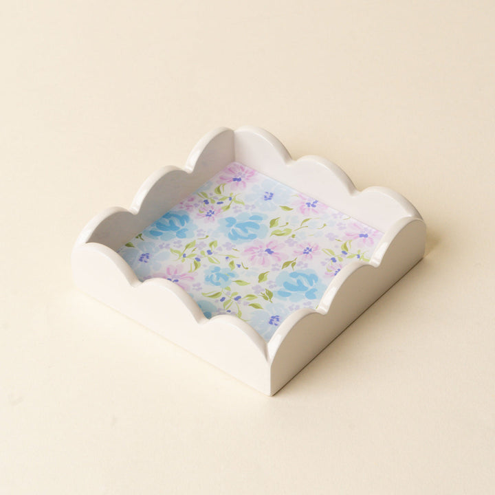 Scallop Trinket Tray - Secret Garden Blue