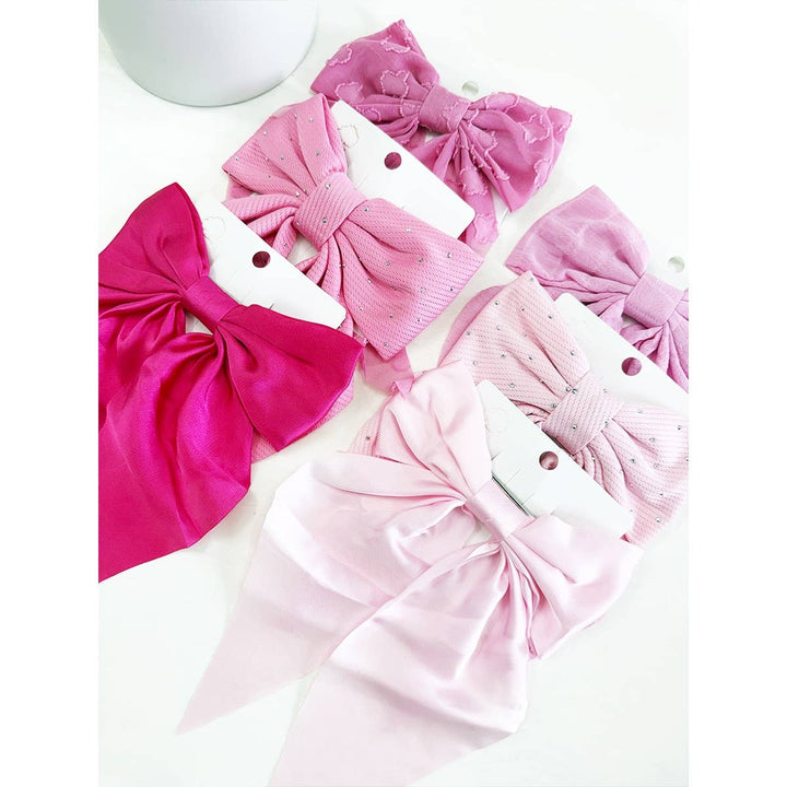 Pink Bow Hair Clips