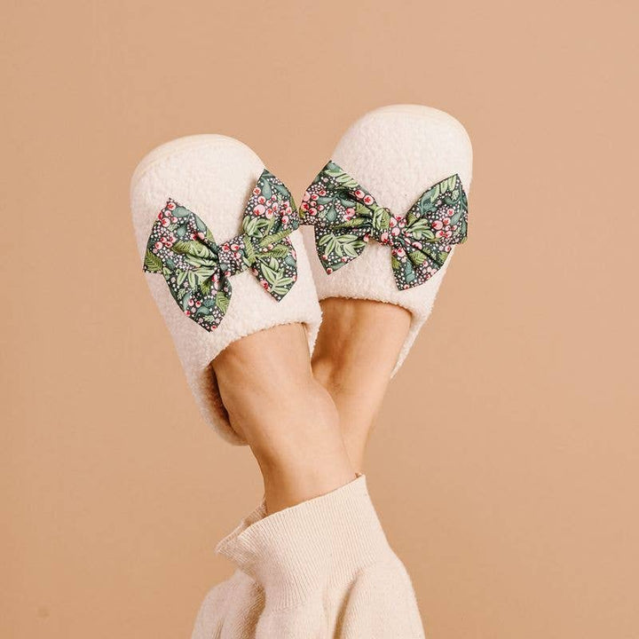 Fuzzy Slippers-Betty Bow Jolly Sprig