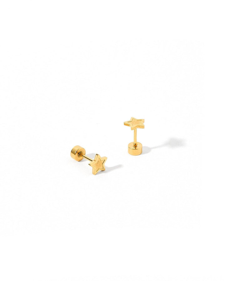 Screwback Stud Earrings - Lennon Star Gold