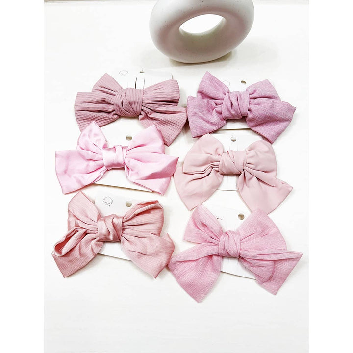 Pink Shade Double Layer Bow Hair Clips