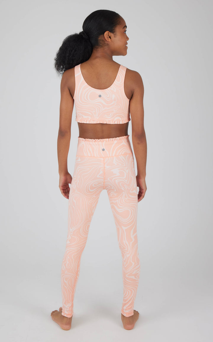 Girls Lux Ruffle Detailed Bra and Leggings - SET: Granada Sky