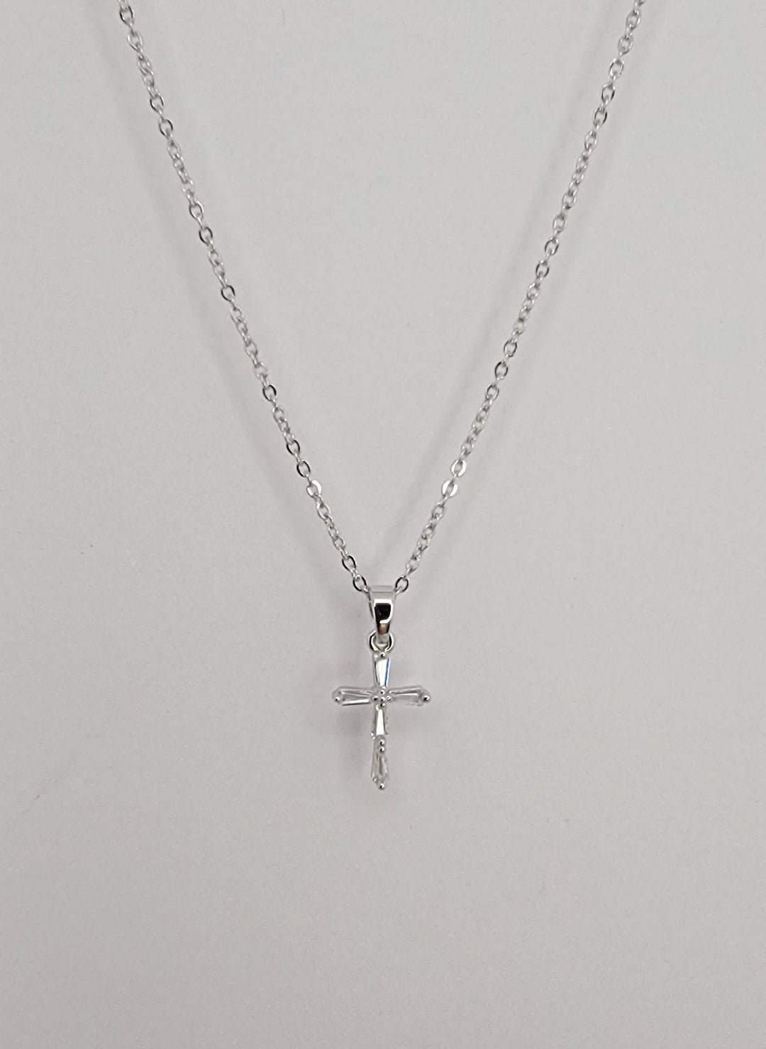 Cz Small Cross Necklace: Gold - ST41