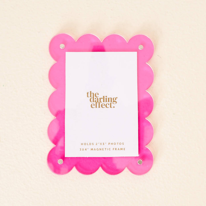 Mini Acrylic Picture Frame Magnet - Hot Pink
