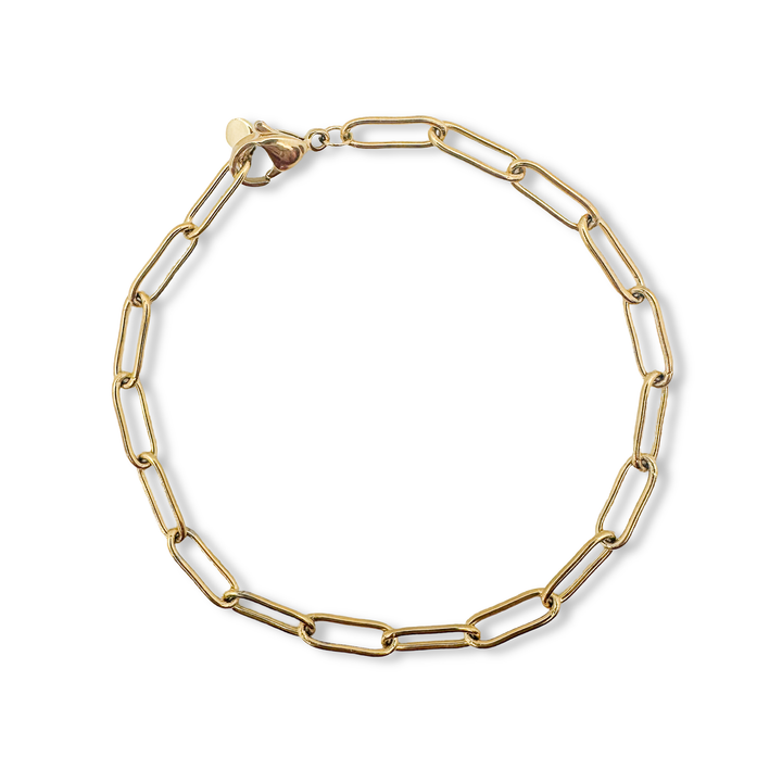 Thick Paperclip Classic Gold Bracelet Chain