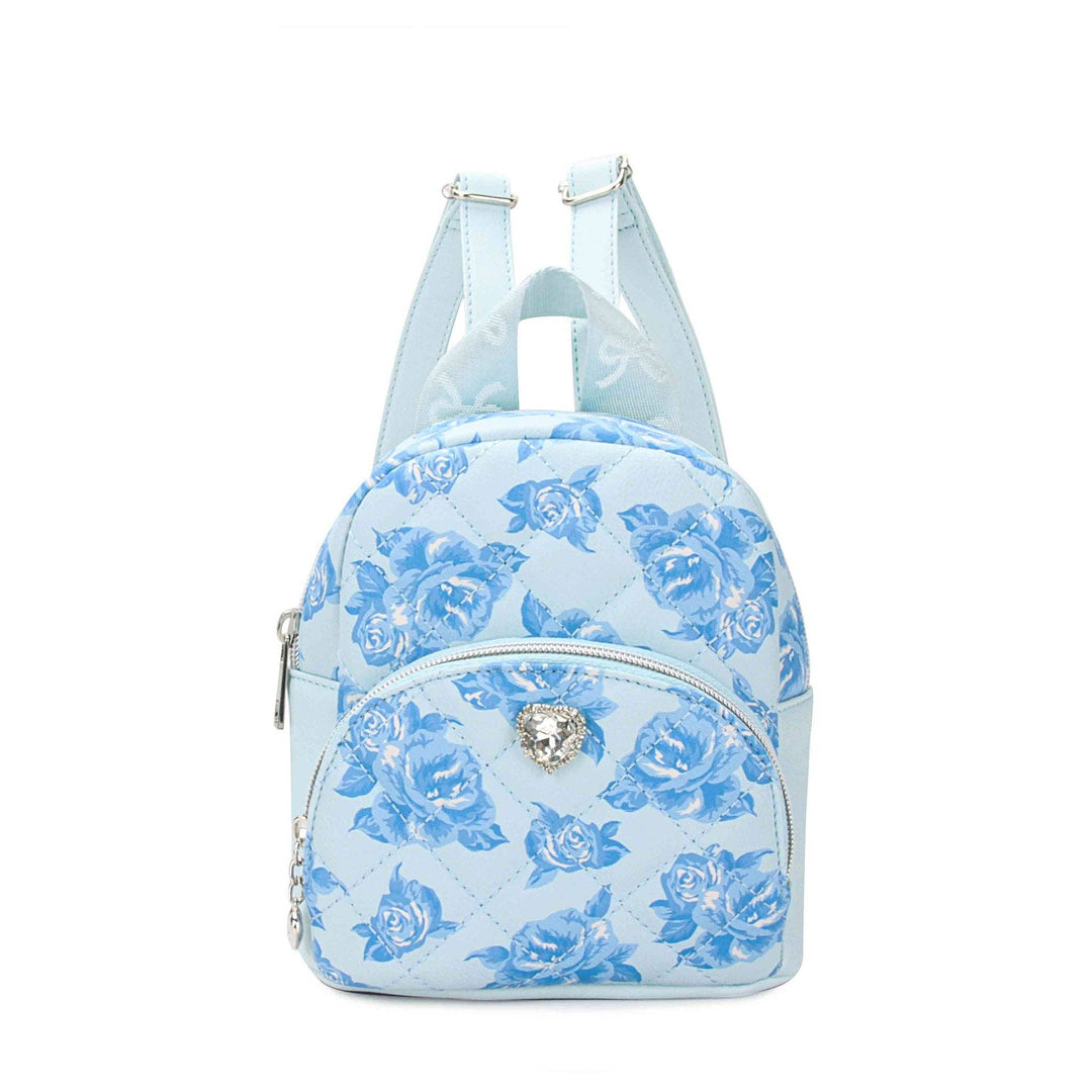Quilted Rose Printed Micro Mini Backpack: Lollipop